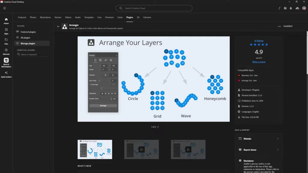 Free Illustrator Plugin Arranger