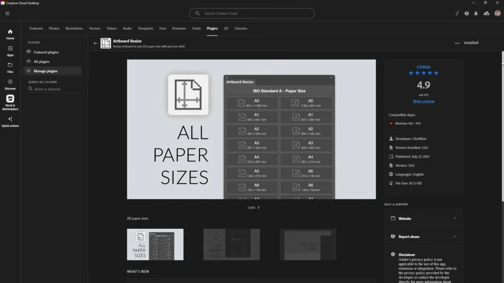 Free Illustrator Plugin Artboard Resize
