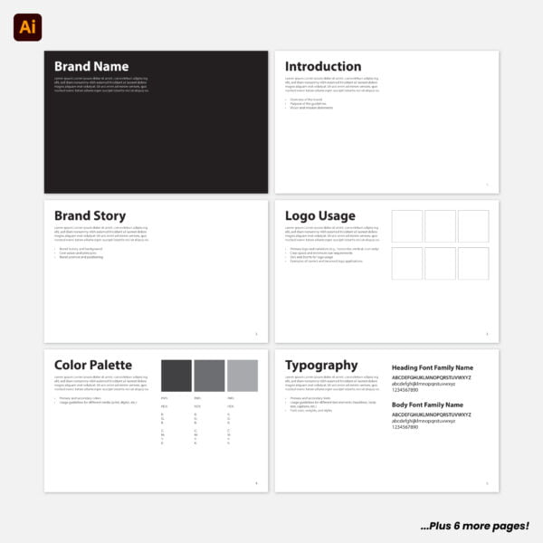 Brand Guidelines Template for Illustrator