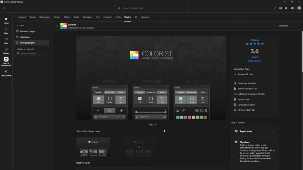 Free Illustrator Plugin Colorist