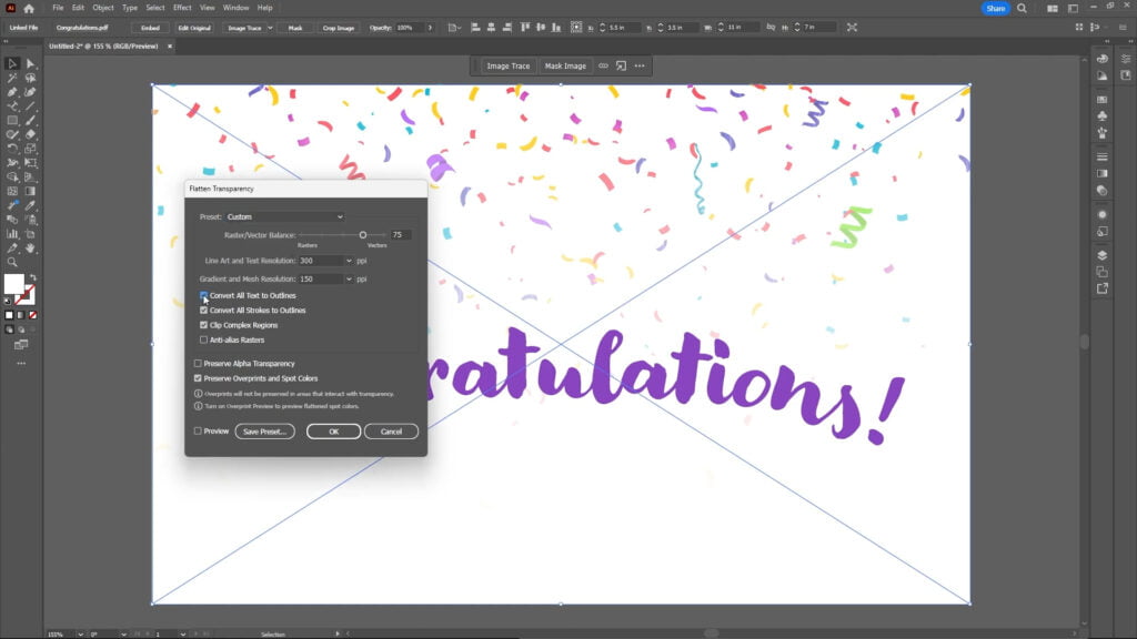 Outline Missing Fonts in Illustrator