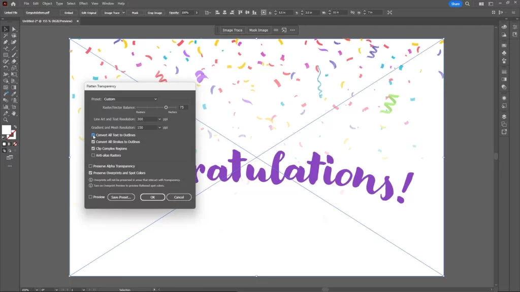 Outline Missing Fonts in Illustrator