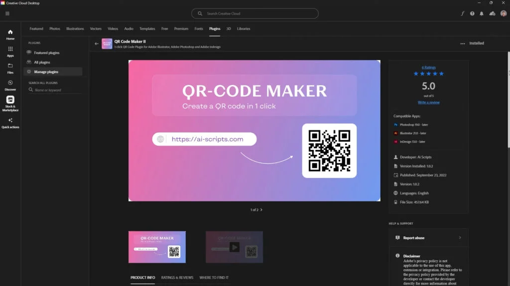 Free Illustrator Plugin QR Code Maker