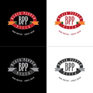 Black Pepper Pizza Logo Variations