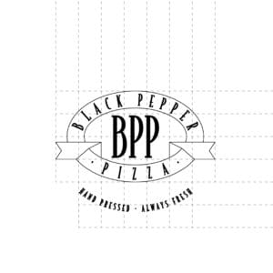 Black Pepper Pizza Logo Grid