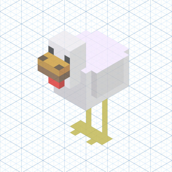 Isometric Grid Template for Illustrator Chicken Example