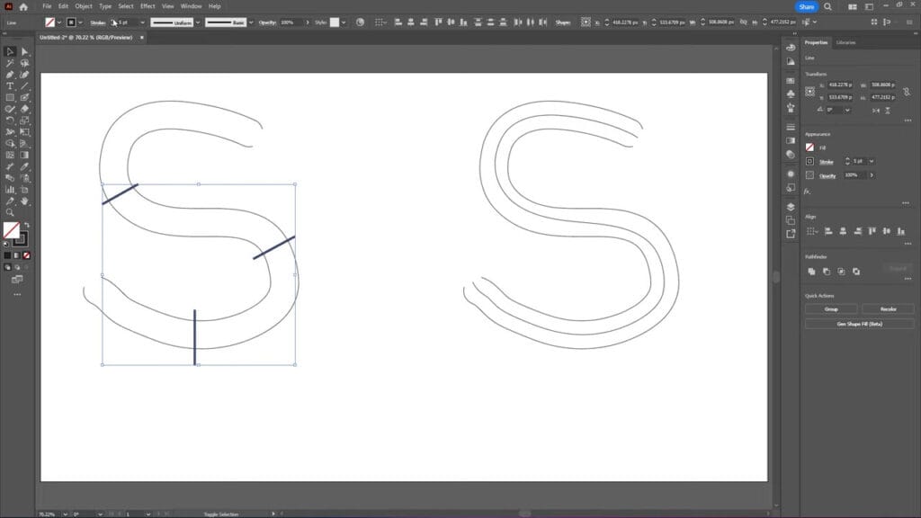Prepare Expanded Shape for Blend Tool Center Path
