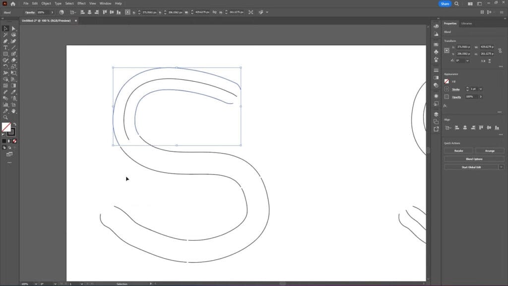 Convert Outline to Stroke in Illustrator With Blend Tool