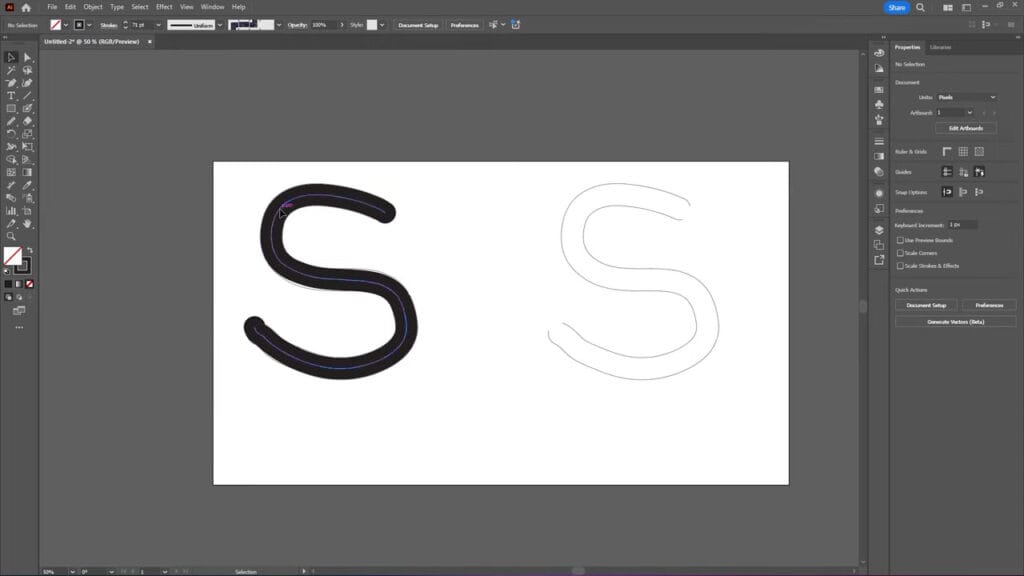 Outline to Stroke in Illustrator Result