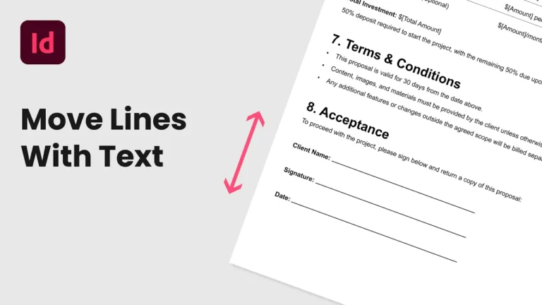 Move Lines With Text in InDesign